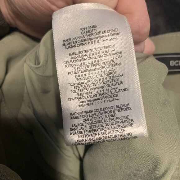 bcbg maxazria Solid Olive Green Rayon Spandex Belt High Rise Shorts Xxs - Picture 8 of 8